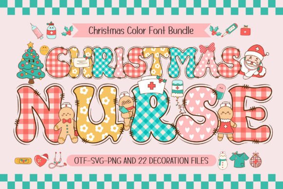 Christmas Nurse: Festive Typography for Professional Holiday Designs