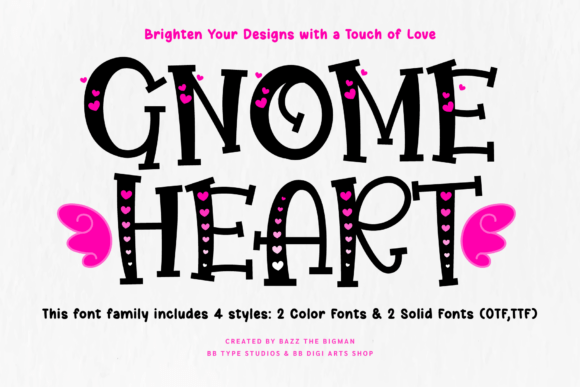 Enchant Your Designs with Gnome Heart Typography