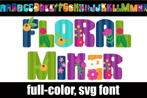 Floral Mixer: Vibrant Color Typography for Modern Design