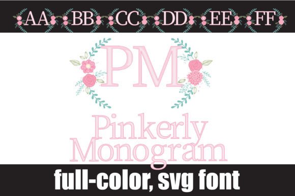 Pinkerly Monogram: A Floral Serif Font for Elegant Design