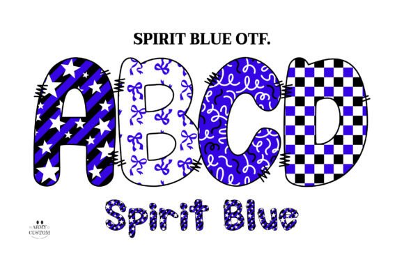 Unleash Creativity with the Spirit Blue Alphabet Font Set