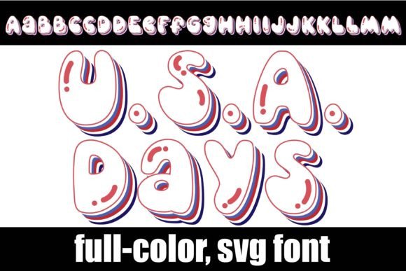Usa Days: A Retro Color Font for Patriotic Design